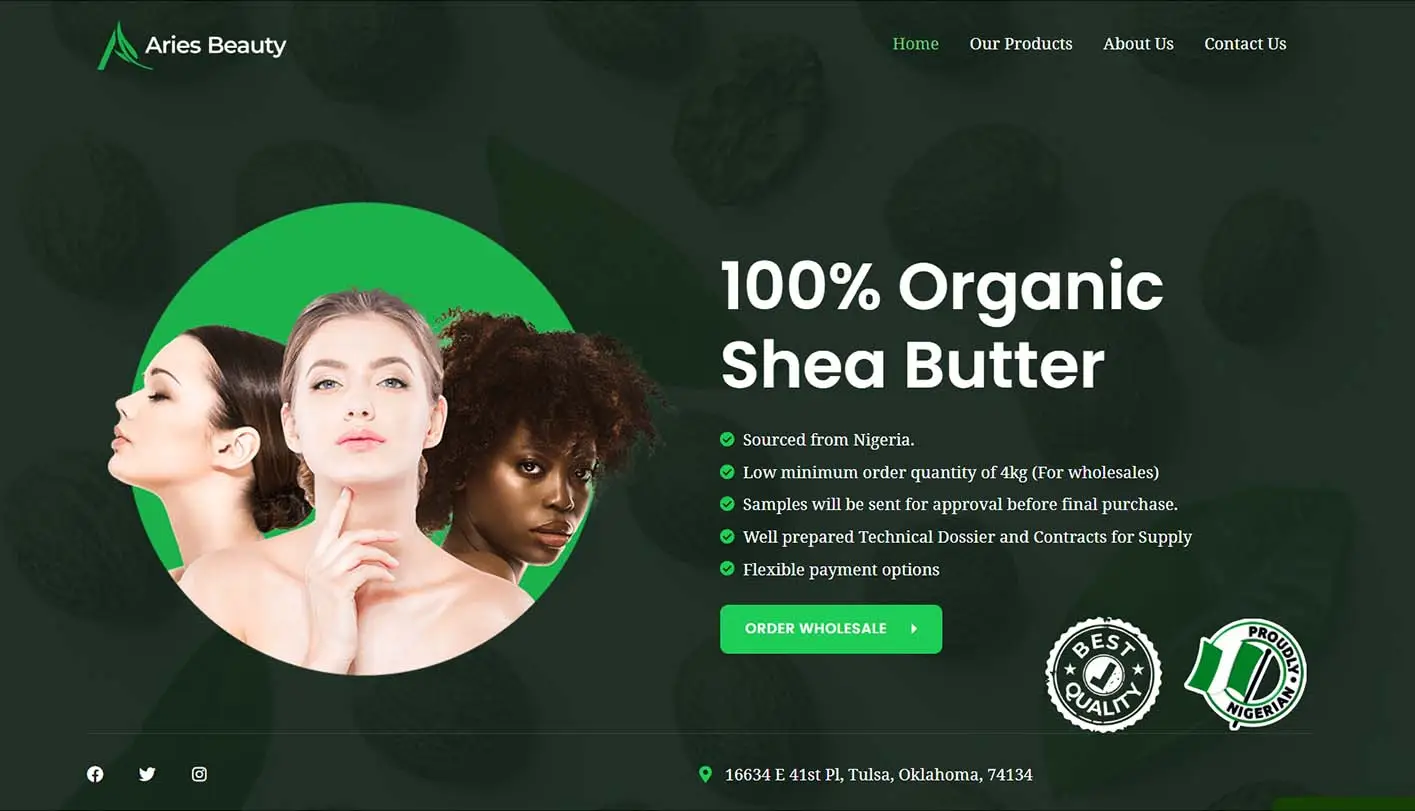 Aries Beauty Website