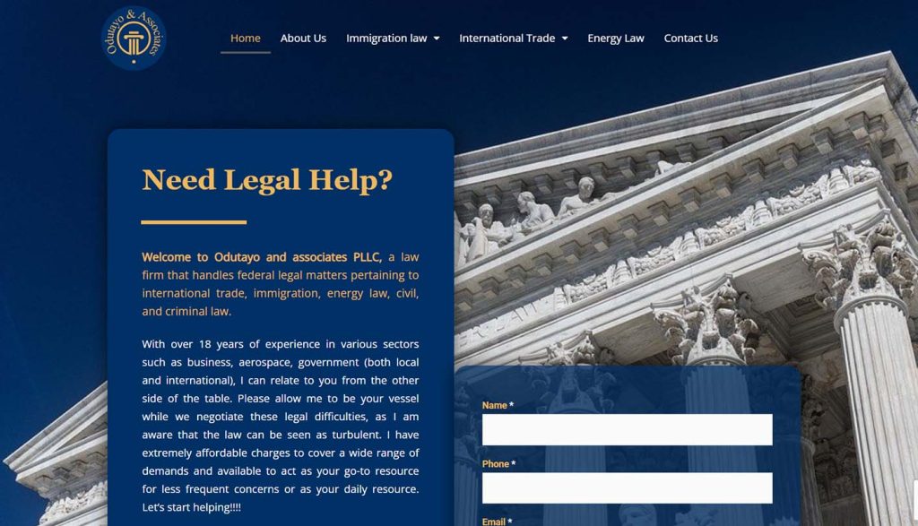 Odutayo and Associates Website